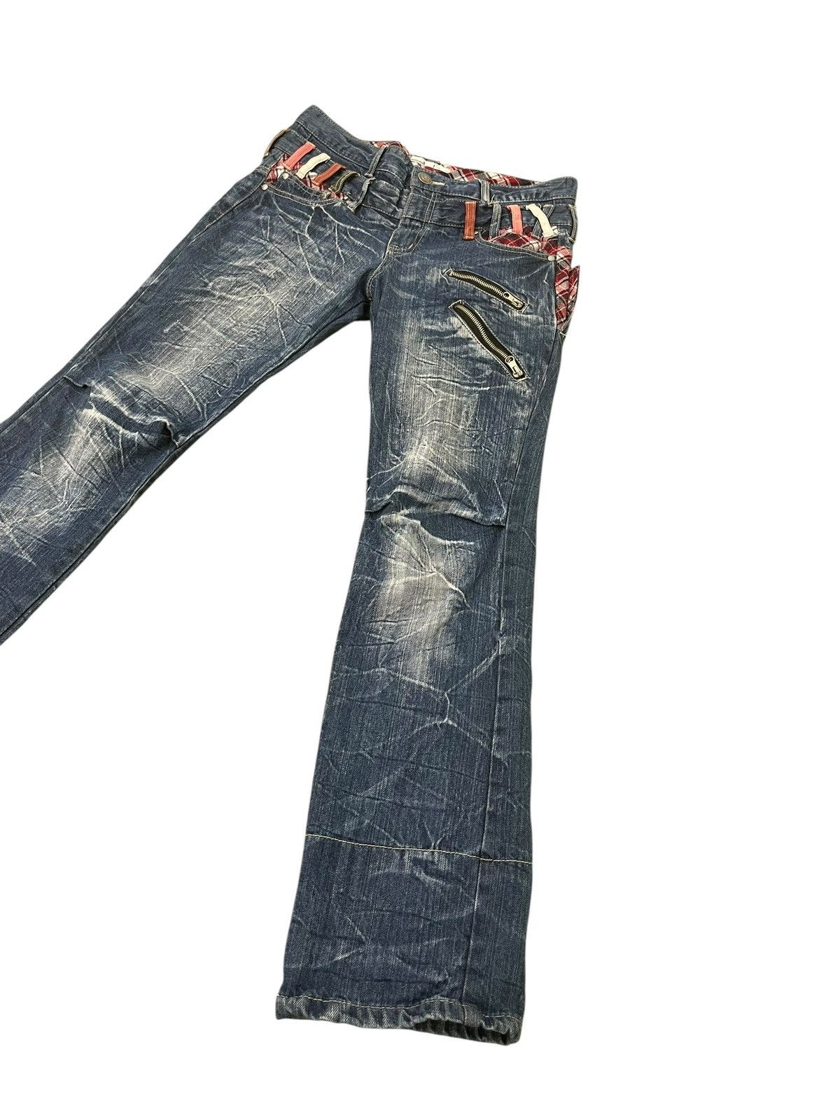 Japanese Brand Double Waist Jeans Roddle Faded Denim Slim1🟦6 Size US 32 / EU 48 - 4 Thumbnail