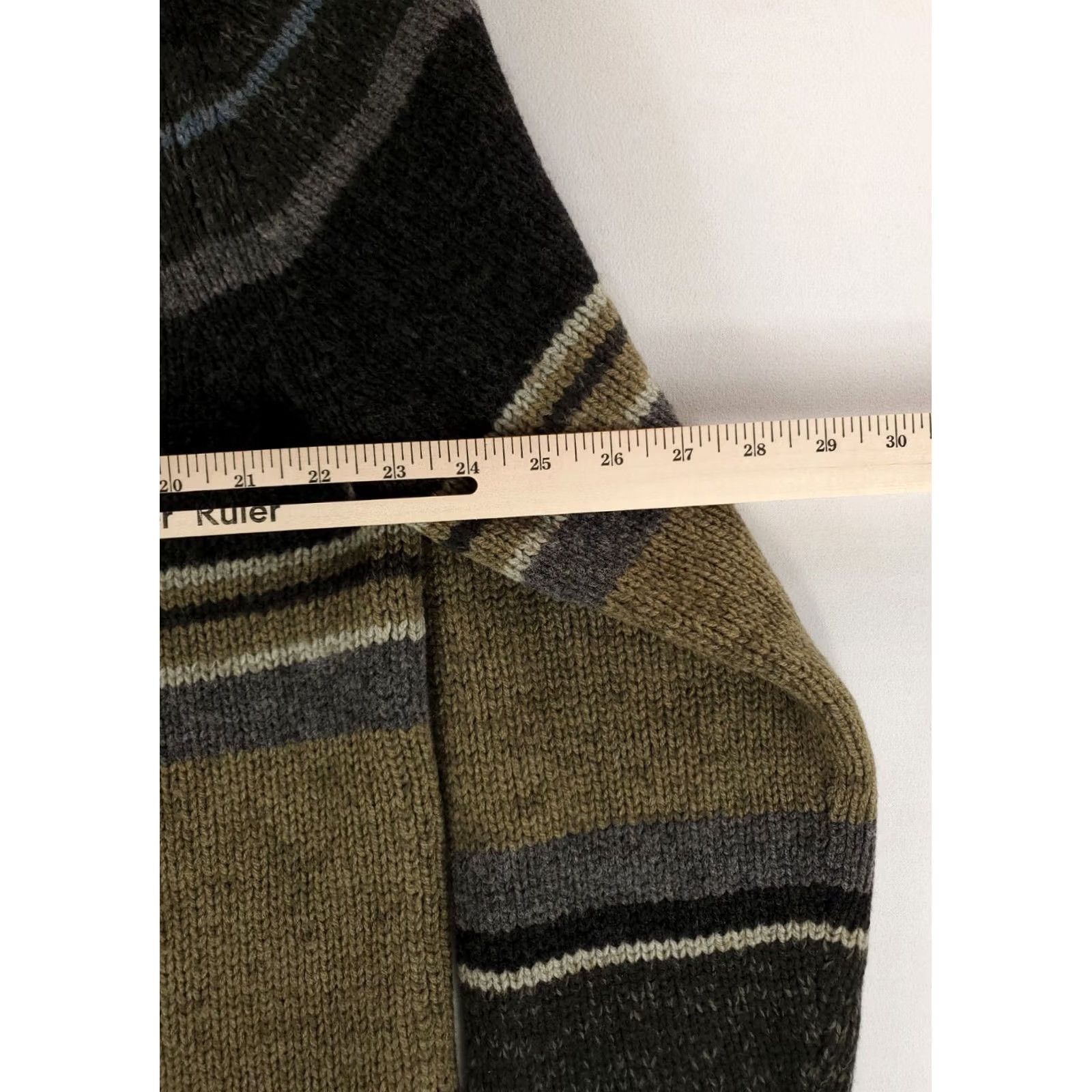 Banana Republic VINTAGE Banana Republic Sweater Mens XL Wool Turtleneck Green Striped 90s Pullover Size US XL / EU 56 / 4 - 4 Thumbnail