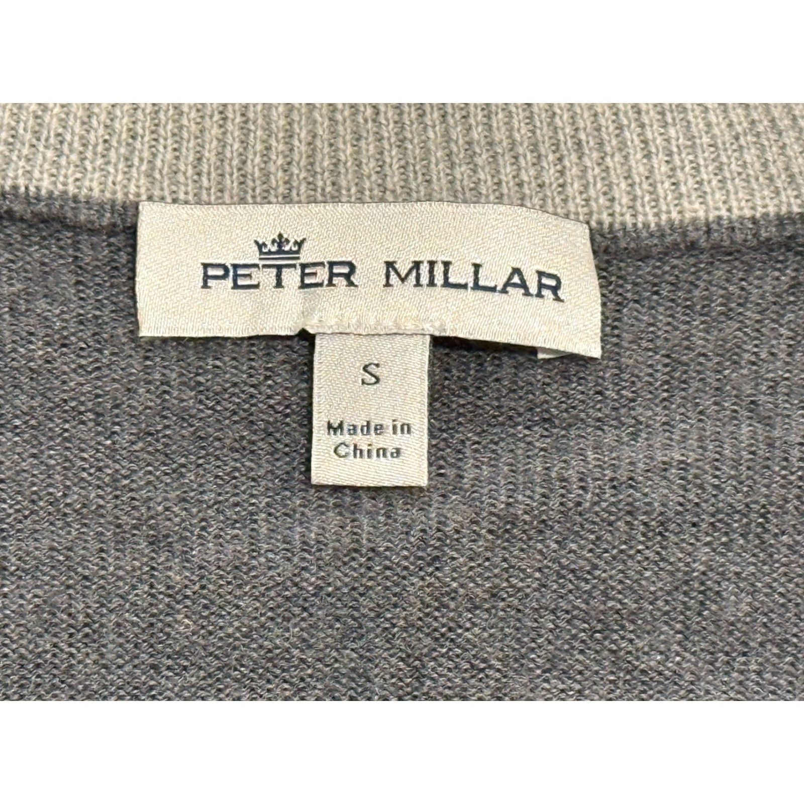 Peter Millar Peter Millar Crown Soft Nappa Trim 1/4 Zip Pullover Mens Sz S Gray Wool Silk Shirt Pullover Mens Size US S / EU 44-46 / 1 - 5 Thumbnail