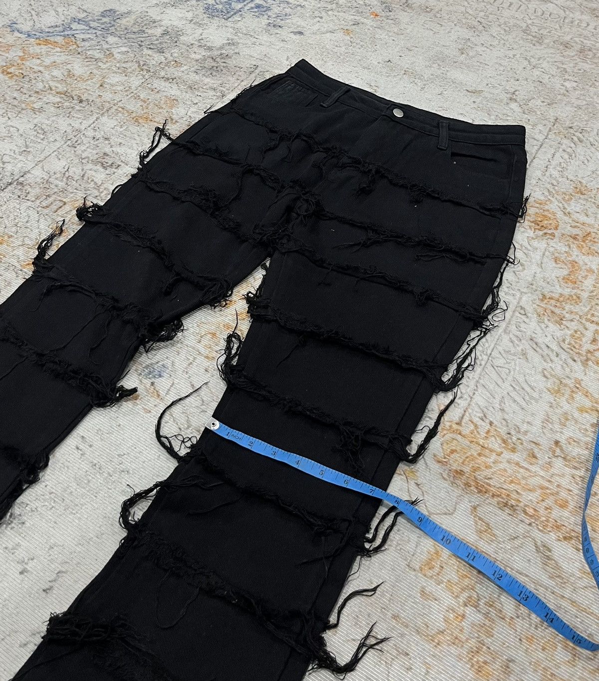 Japanese Brand Fringe Stacking Flare Jeans Size US 30 / EU 46 - 7 Thumbnail