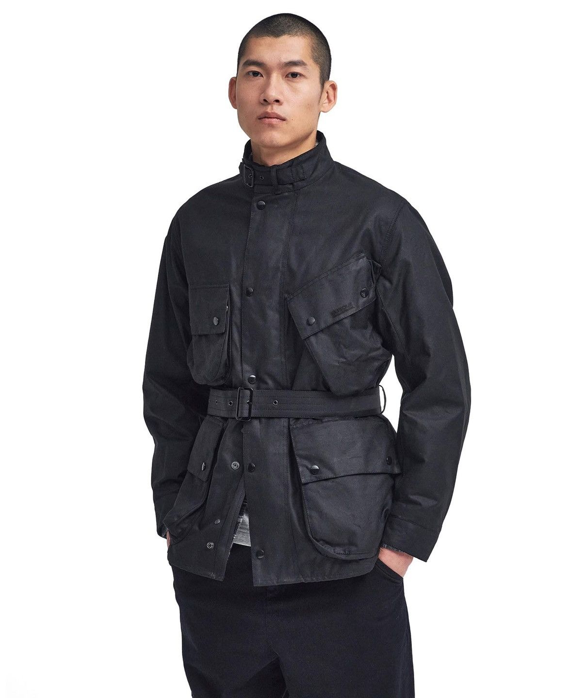 Barbour Barbour International A7 Wax Jacket Black Belted Moto Biker Size US S / EU 44-46 / 1 - 1 Thumbnail