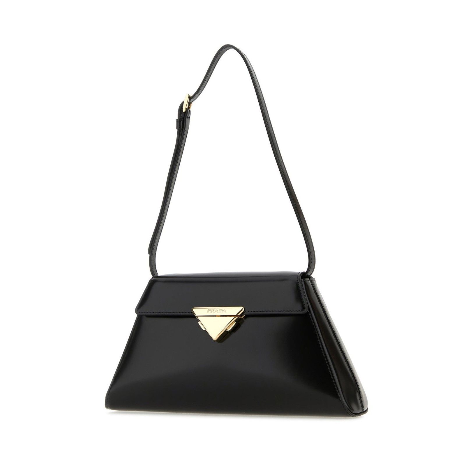 Prada PRADA Triangle Medium Black Shiny Leather Shoulder Bag New A Size ONE SIZE - 2 Thumbnail
