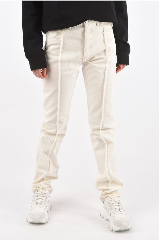 image of Maison Margiela Mid Waist 3 Pockets Jeans in White, Women's (Size 26)