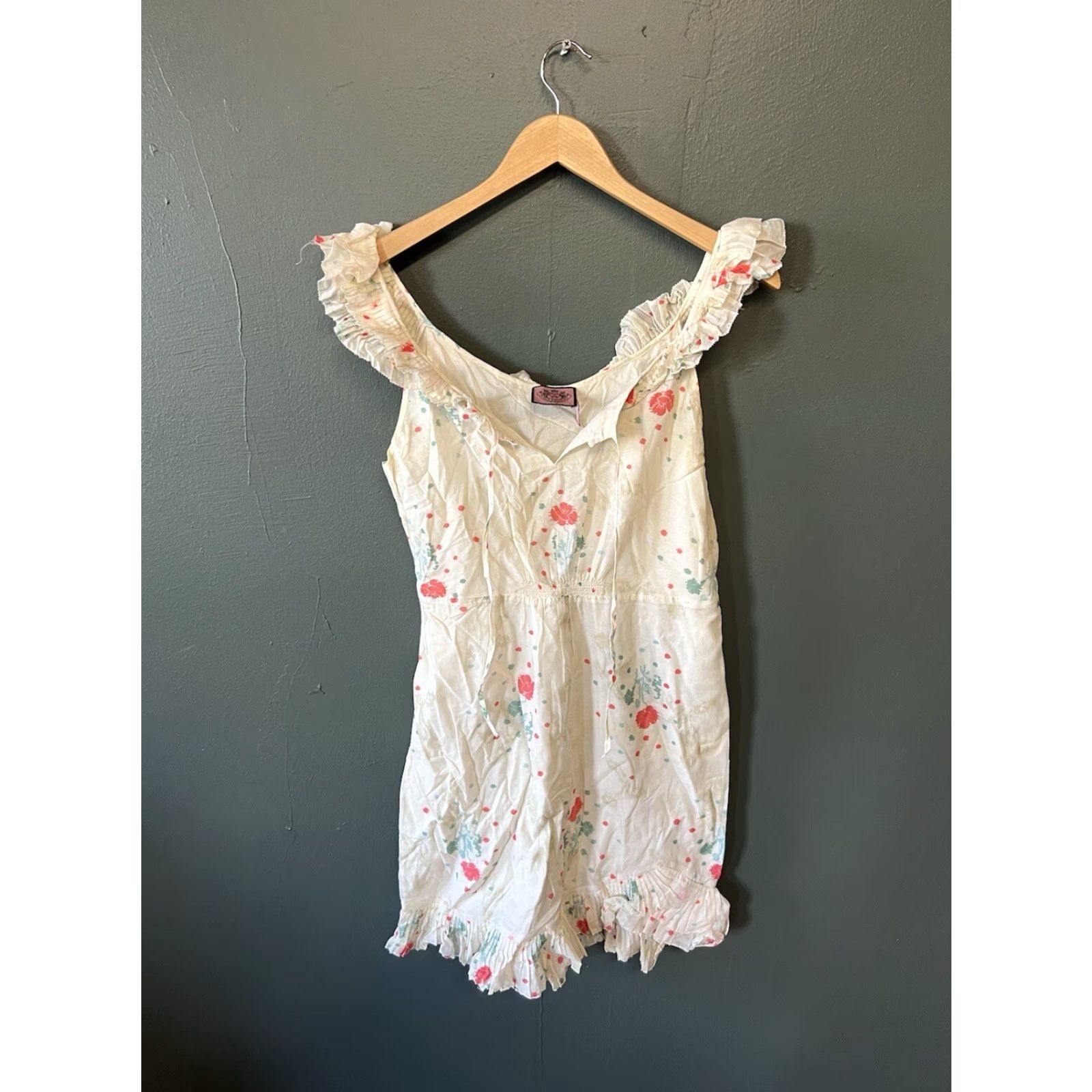 Juicy Couture Juicy Couture Blouse Womens Sleeveless White Floral Pattern Size 6 Size M / US 6-8 / IT 42-44 - 2 Thumbnail