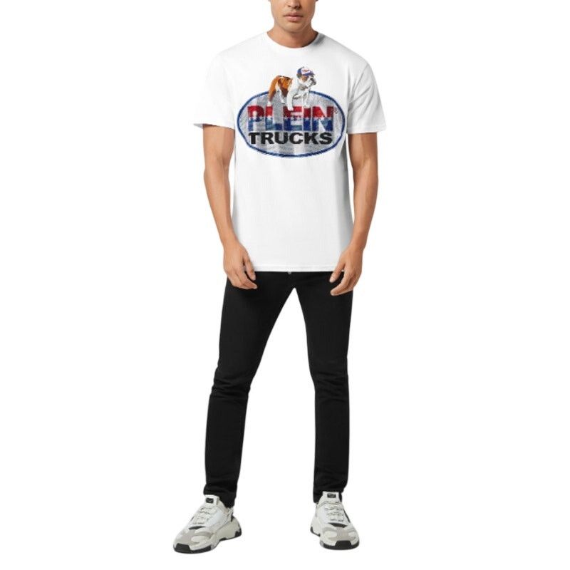 Philipp Plein Philipp Plein White Bulldog Crystal Round Neck T-Shirt 3XL Size US XXL / EU 58 / 5 - 11 Thumbnail