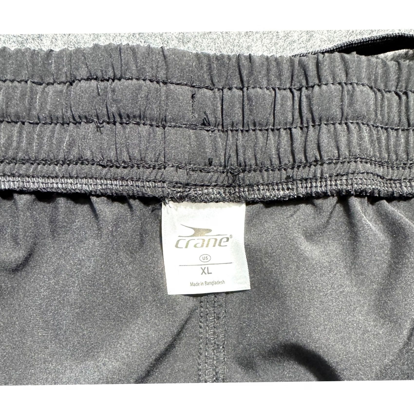 Vintage Crane Mens XL Black Athletic Shorts Recycled Polyester Spandex Drawstring Size US 36 / EU 52 - 2 Thumbnail