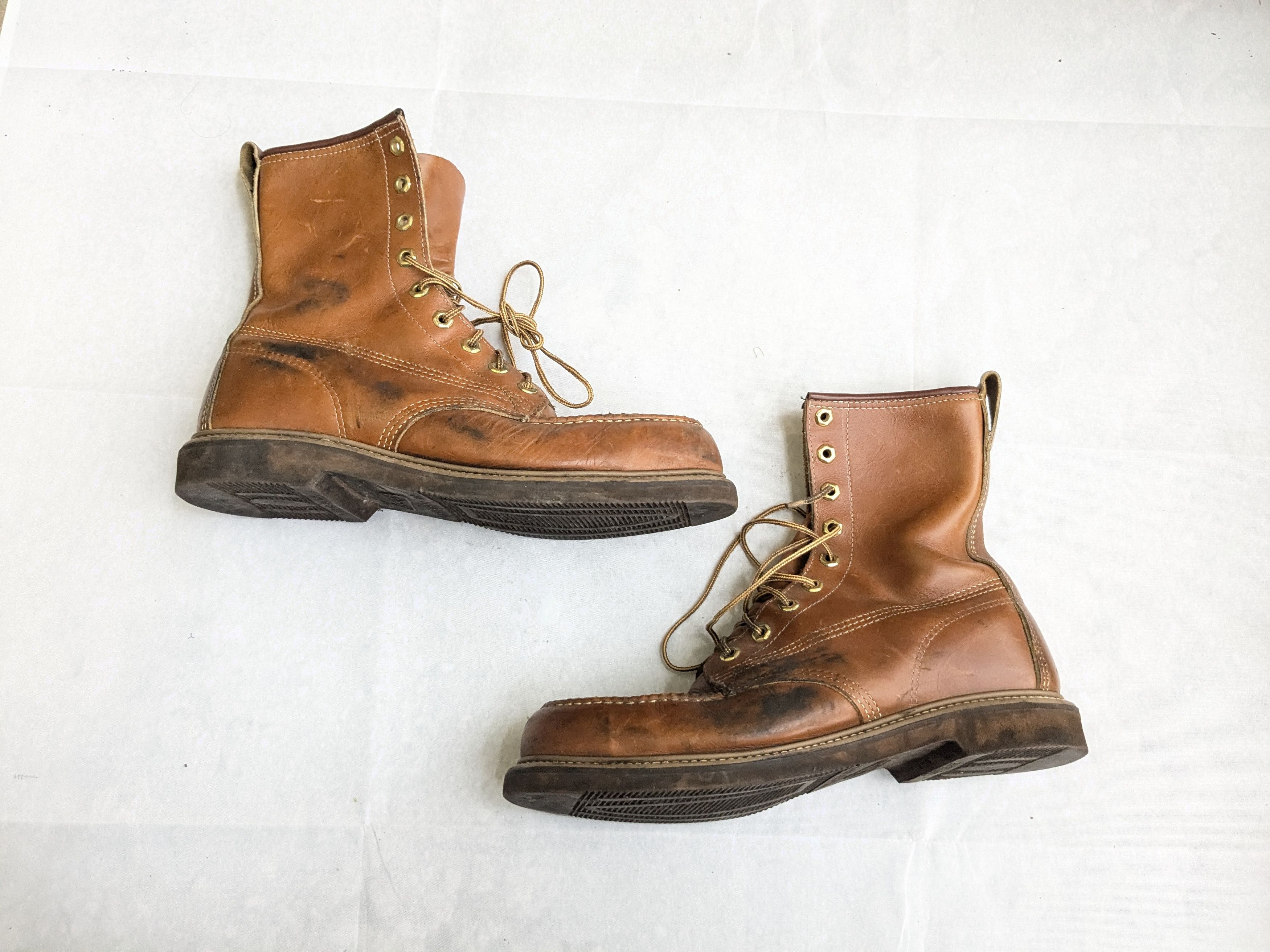 Vintage Vintage Combat Boots 9.5 Brown Leather Moc Toe Size US 9.5 / EU 42-43 - 1 Thumbnail