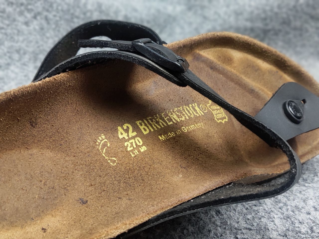 Birkenstock Birkenstock Gizeh Birko-Flor Sandal Leather Black Shoes Size US 9 / EU 42 - 13 Thumbnail