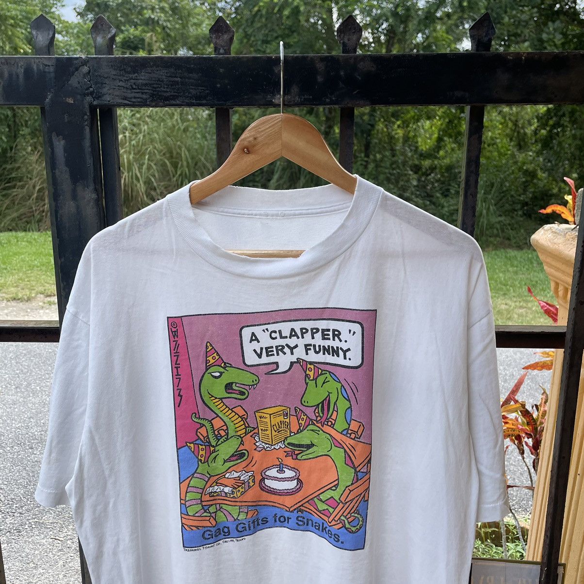 Vintage 🔥Vintage 90s Gag Gift For Snakes Art Distress Tee Size US XL / EU 56 / 4 - 3 Thumbnail