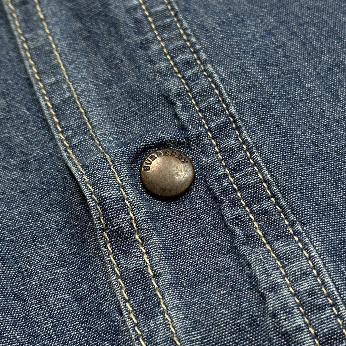 Burberry × Vintage Burberry Denim Shirt Nova Check Stud Buttons Size US L / EU 52-54 / 3 - 5 Thumbnail