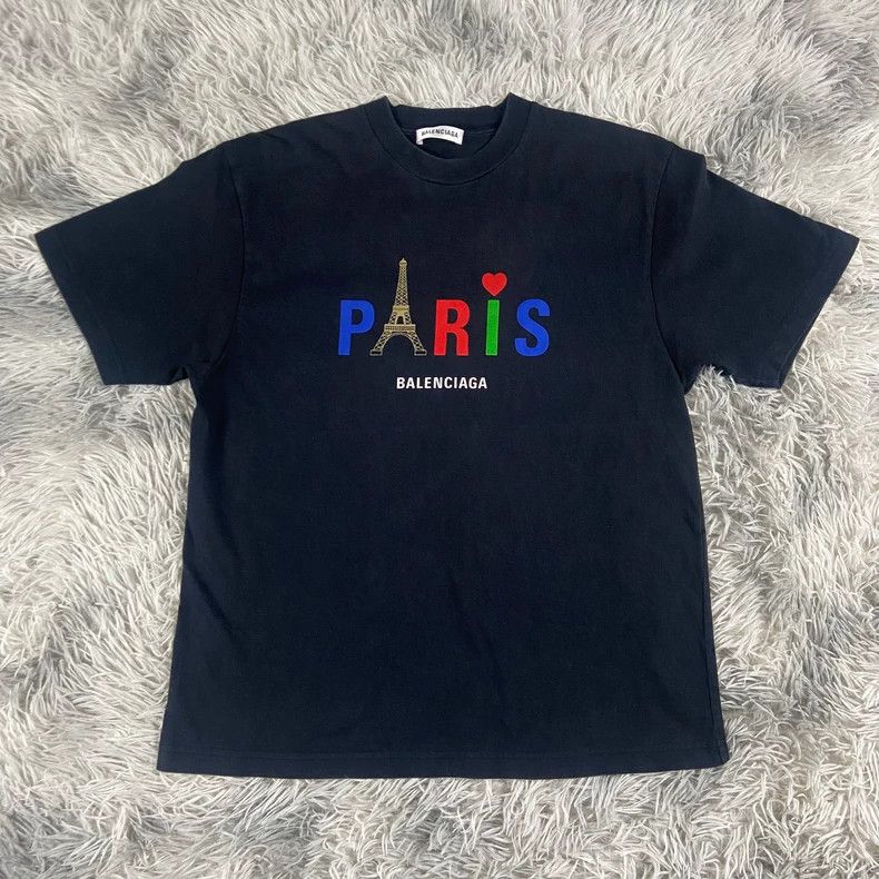 BALENCIAGA♡ ブルー Enjoy 'Paris' Tシャツ Blue Enjoy 'Paris' T-shirt by Balenciaga on Sale