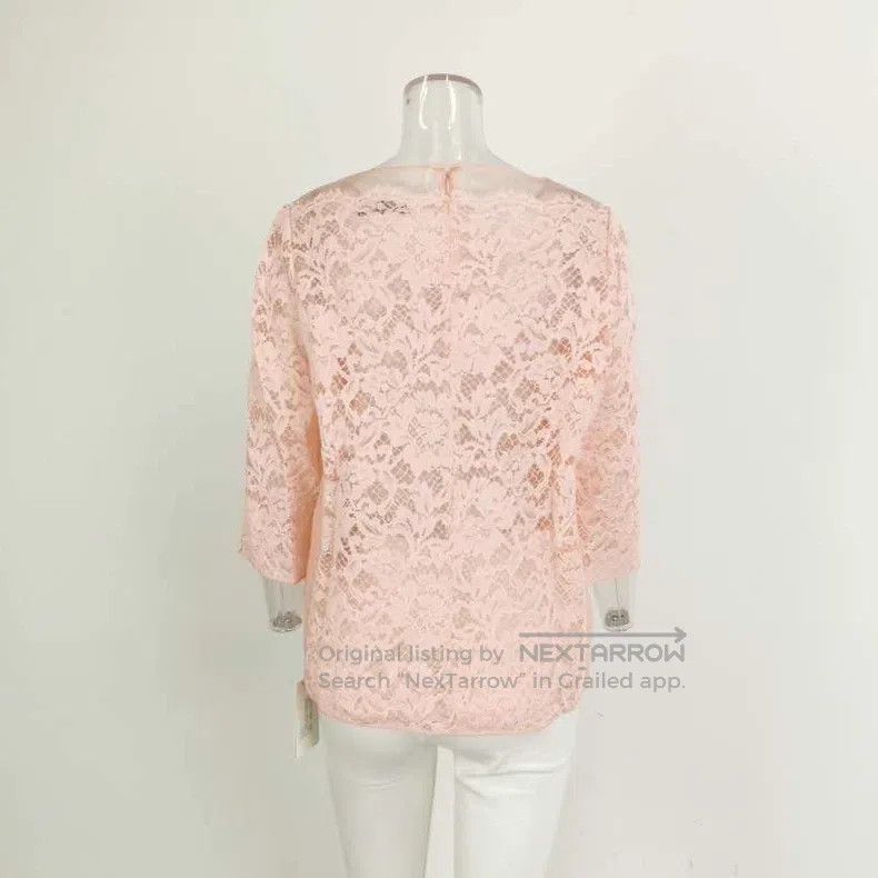 Valentino Valentino Mulberry silk solid color cut-out lace crew neck Size XS / US 0-2 / IT 36-38 - 3 Thumbnail