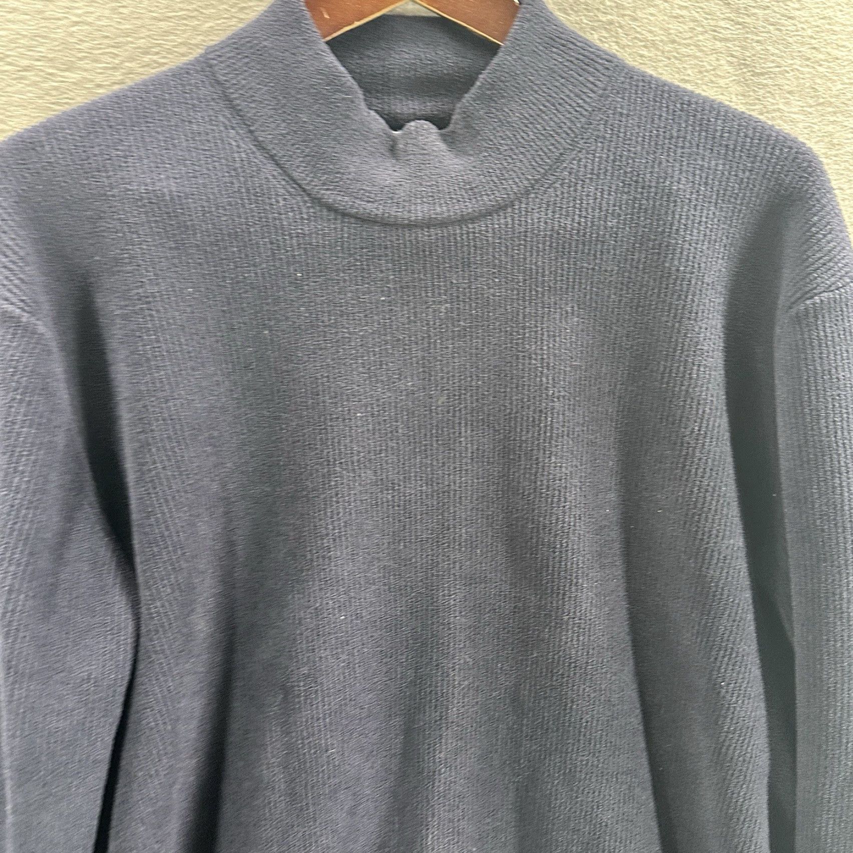 Vintage NNO7 Sweater Mens Large Danny Ribbed Crewneck Pullover Navy Blue Preppy Quiet Size US L / EU 52-54 / 3 - 4 Thumbnail