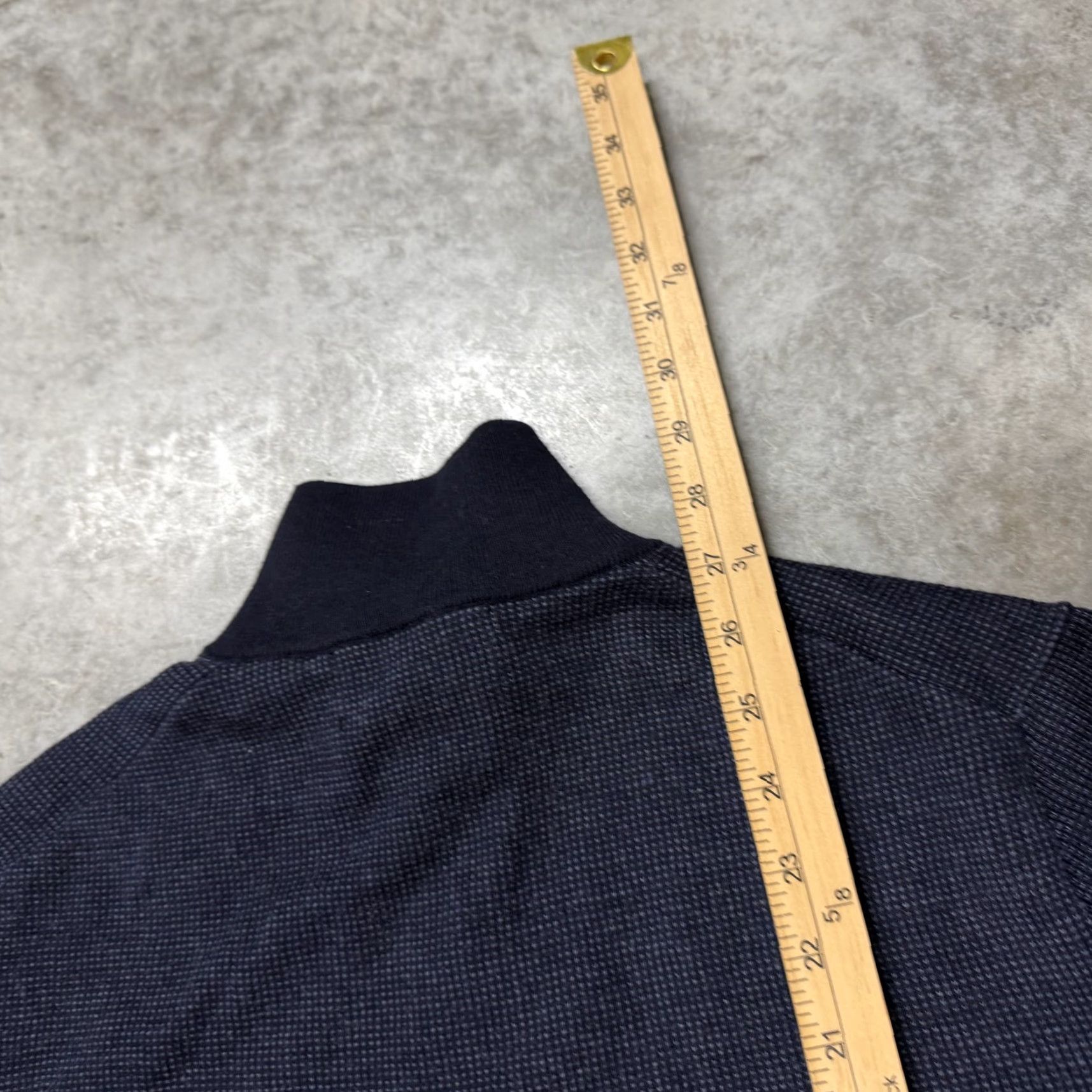 Banana Republic Banana Republic Sweater Mens Large Blue 1/4 Zip Mock Neck Merino Wool Pullover Size US L / EU 52-54 / 3 - 6 Thumbnail