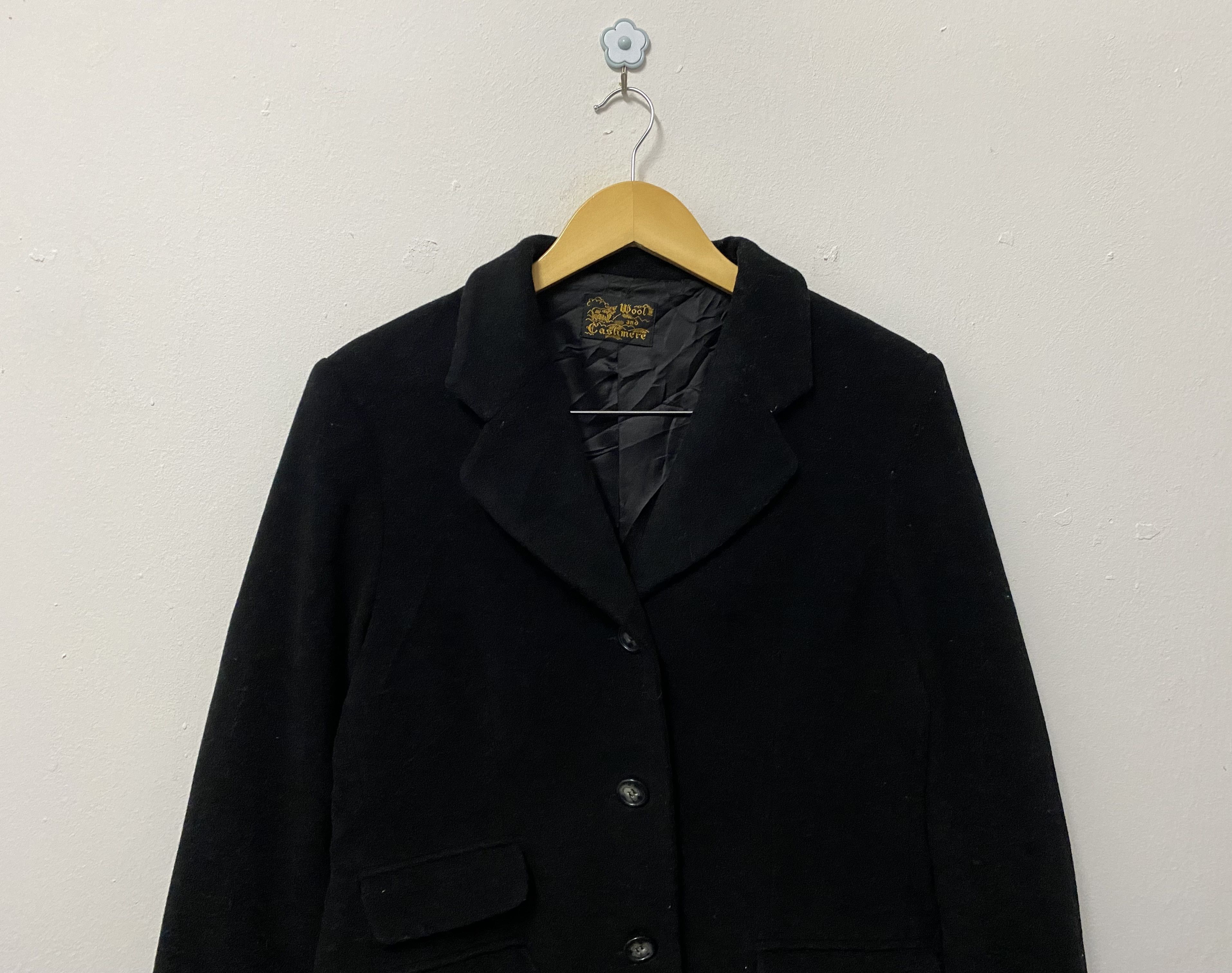 Vintage VTG Made In Italy Luxury Wool Cashmere Black Overcoat M Size M / US 6-8 / IT 42-44 - 3 Thumbnail