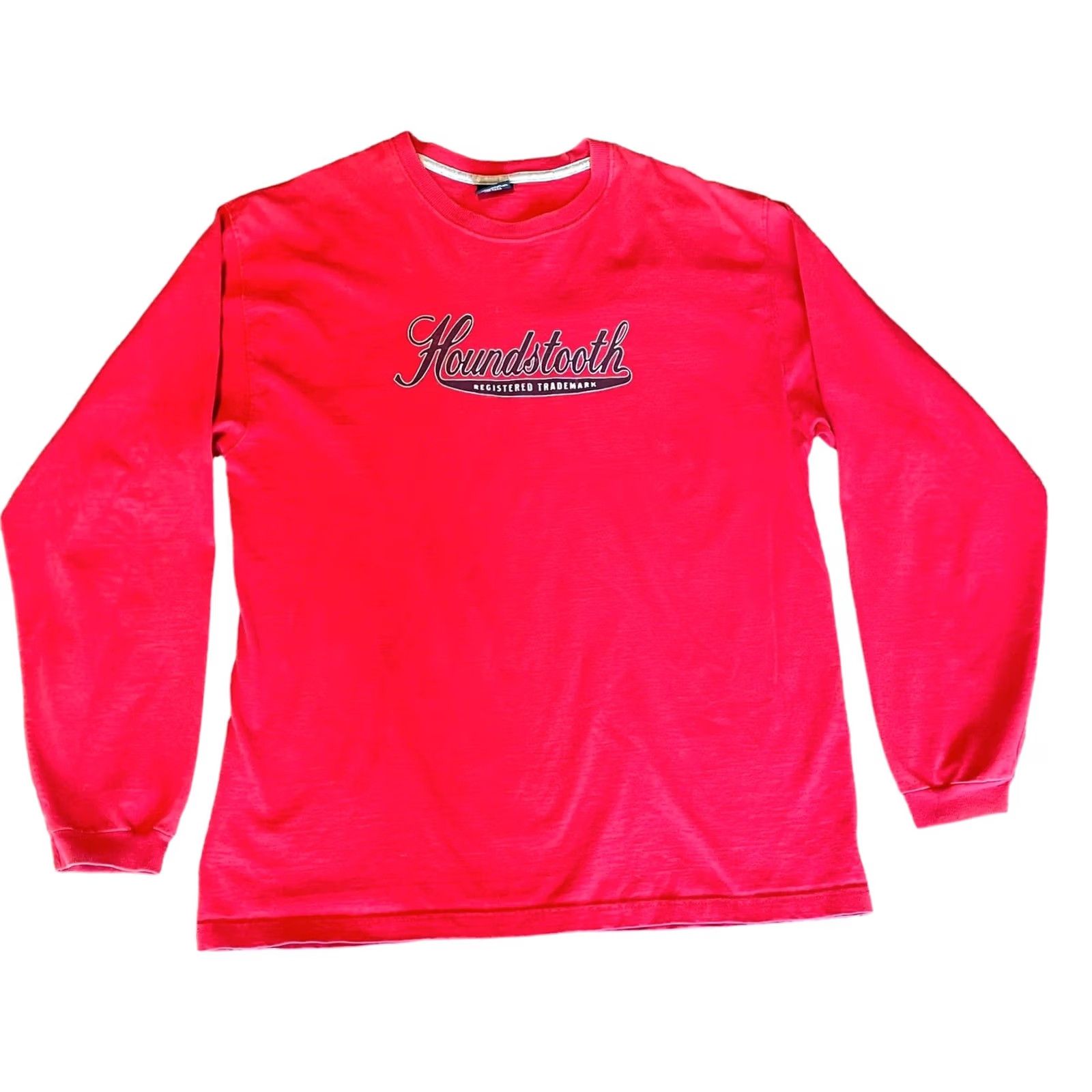 Vintage Houndstooth Men Red Pullover Sweatshirt Sweater Long Sleeve Large Made In USA Mens Regular Size L Size US L / EU 52-54 / 3 - 2 Thumbnail