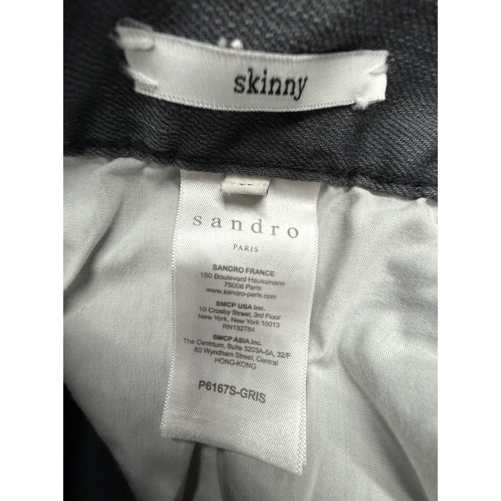 Sandro Sandro Paris Jeans Mens 30 Gray Skinny Distressed Ripped Stretch Denim Pants (Slim) Size US 30 / EU 46 - 4 Thumbnail
