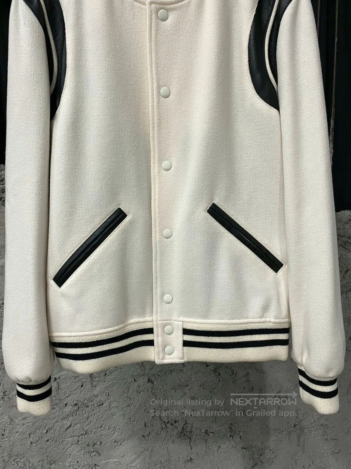 Saint Laurent Paris Saint Laurent White Baseball Jacket. Size US M / EU 48-50 / 2 - 4 Thumbnail