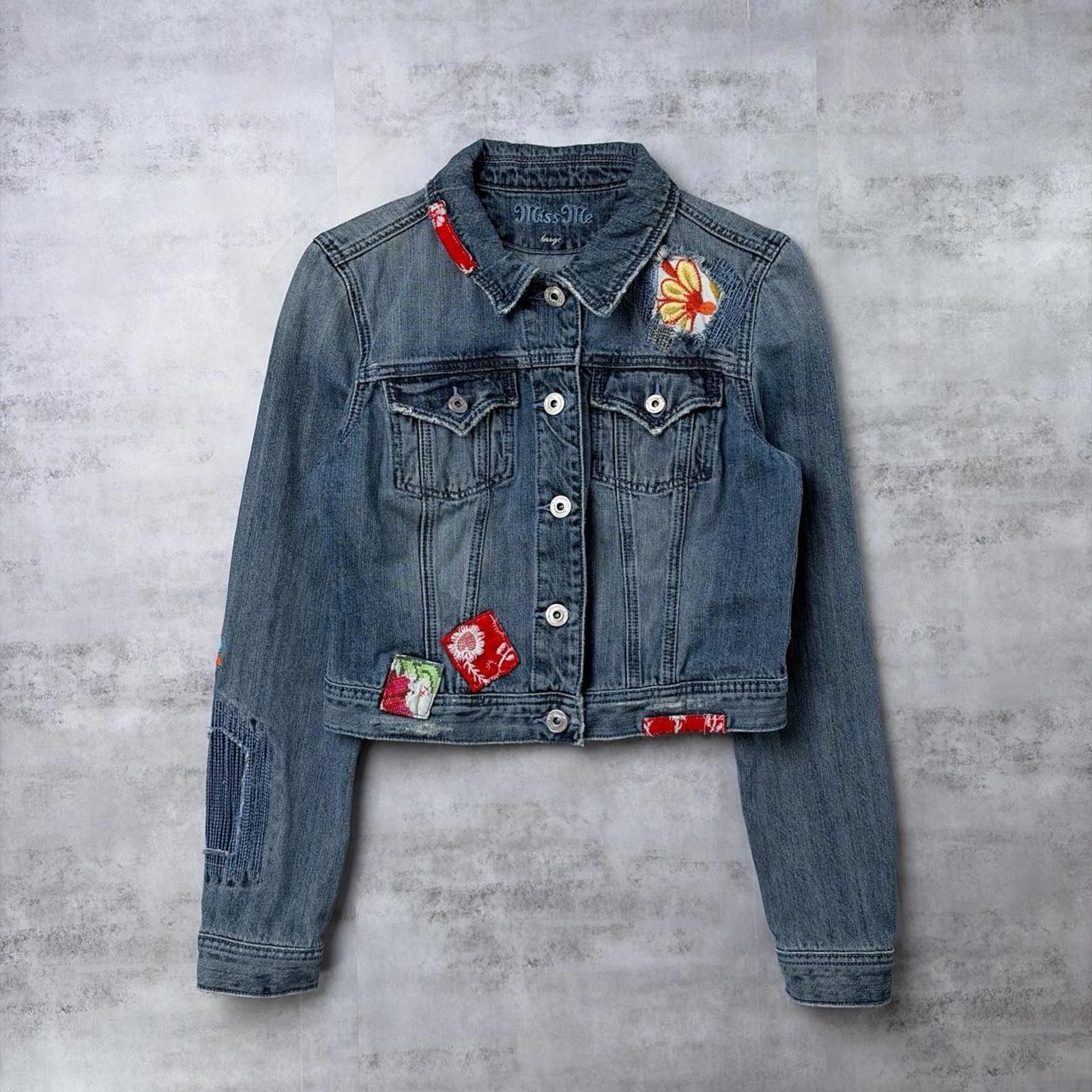 Other Y2K Miss Me Patchwork Grunge Denim Trucker Jacket Size M / US 6-8 / IT 42-44 - 1 Thumbnail