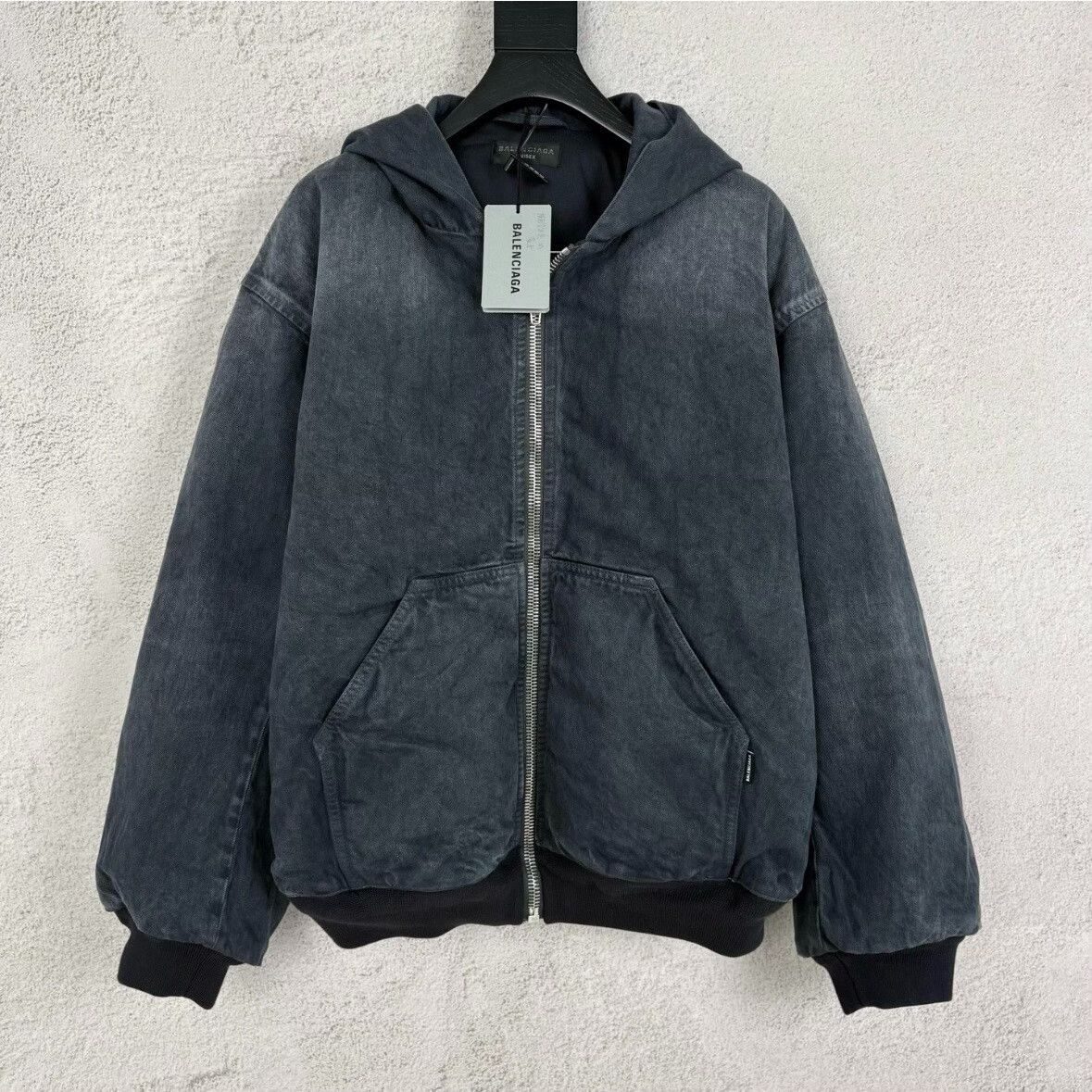 Balenciaga Balenciaga Retro-style faded gray cotton jacket with lette Size US S / EU 44-46 / 1 - 1 Thumbnail