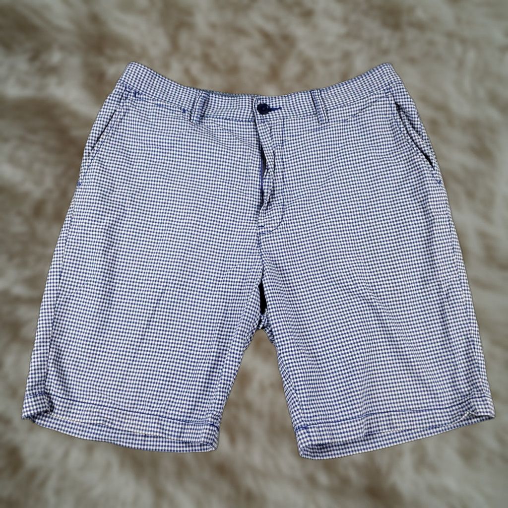 Nautica VINTAGE Nautica Shorts Men's Casual Chino Flat Front Size 33 Blue Check Cotton Outdoor Size US 33 - 1 Thumbnail