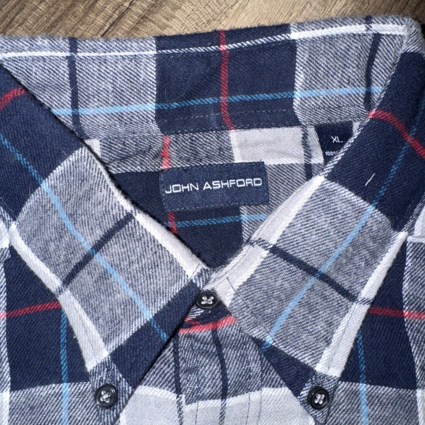 Vintage VINTAGE John Ashford Flannel Button-Up XL Blue Mens Shirt Size US XL / EU 56 / 4 - 4 Thumbnail