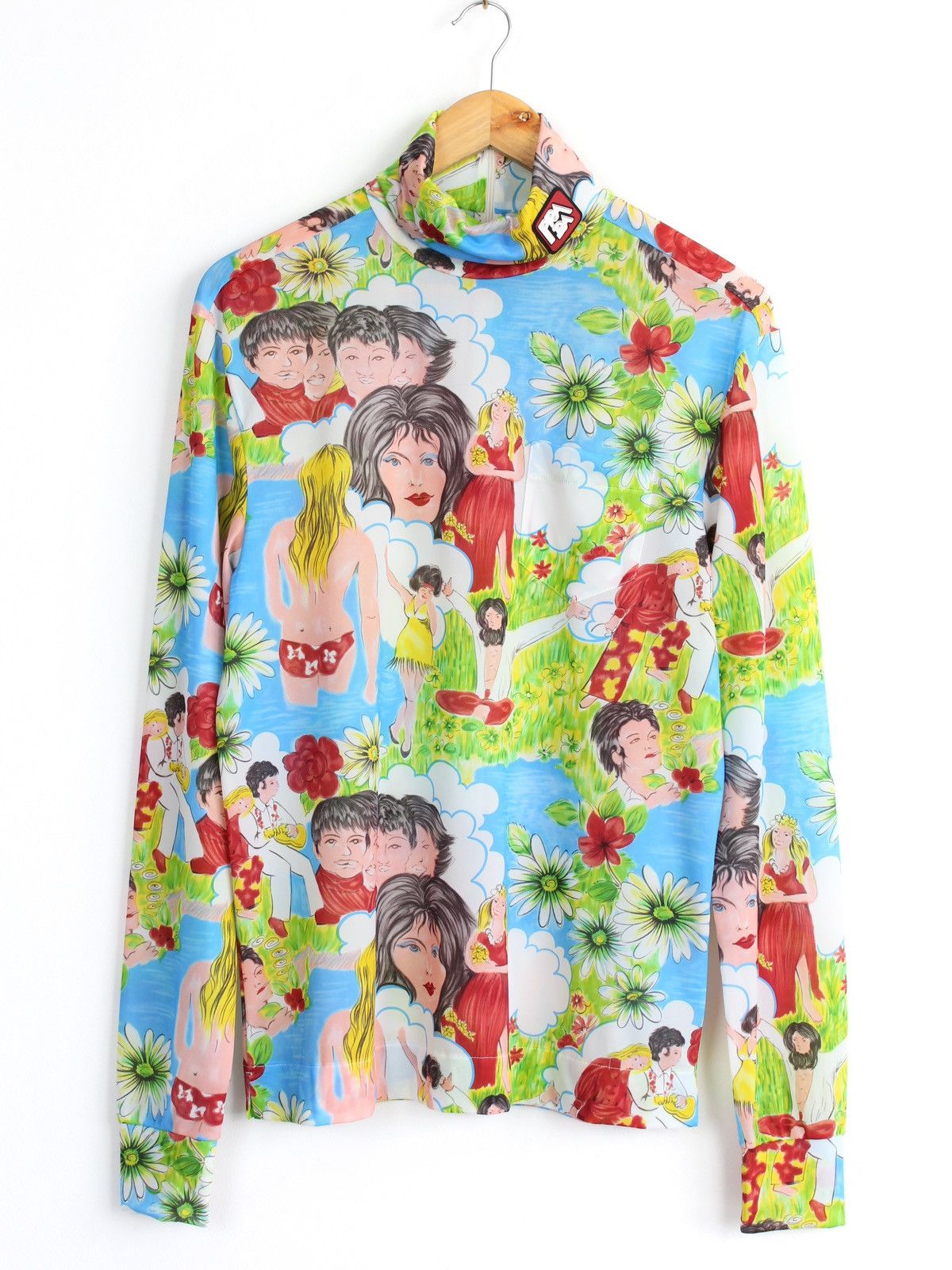 Prada Prada Ss’19 Flashback Print Turtleneck Jersey Top Longsleeve Size US XL / EU 56 / 4 - 1 Thumbnail