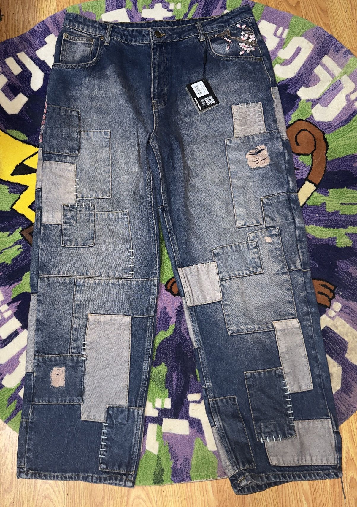 Derschutze “blossom v2” patchwork washed Denim Size US 36 / EU 52 - 1 Thumbnail