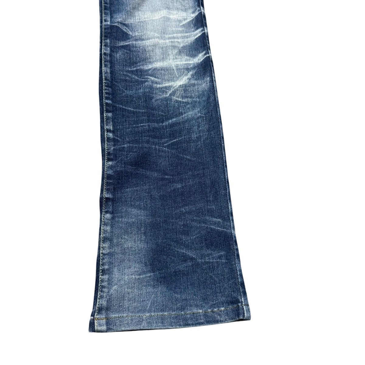Tornado Mart Tornado Mart Acid Wash Denim Low Flare Jeans Size US 31 - 9 Thumbnail