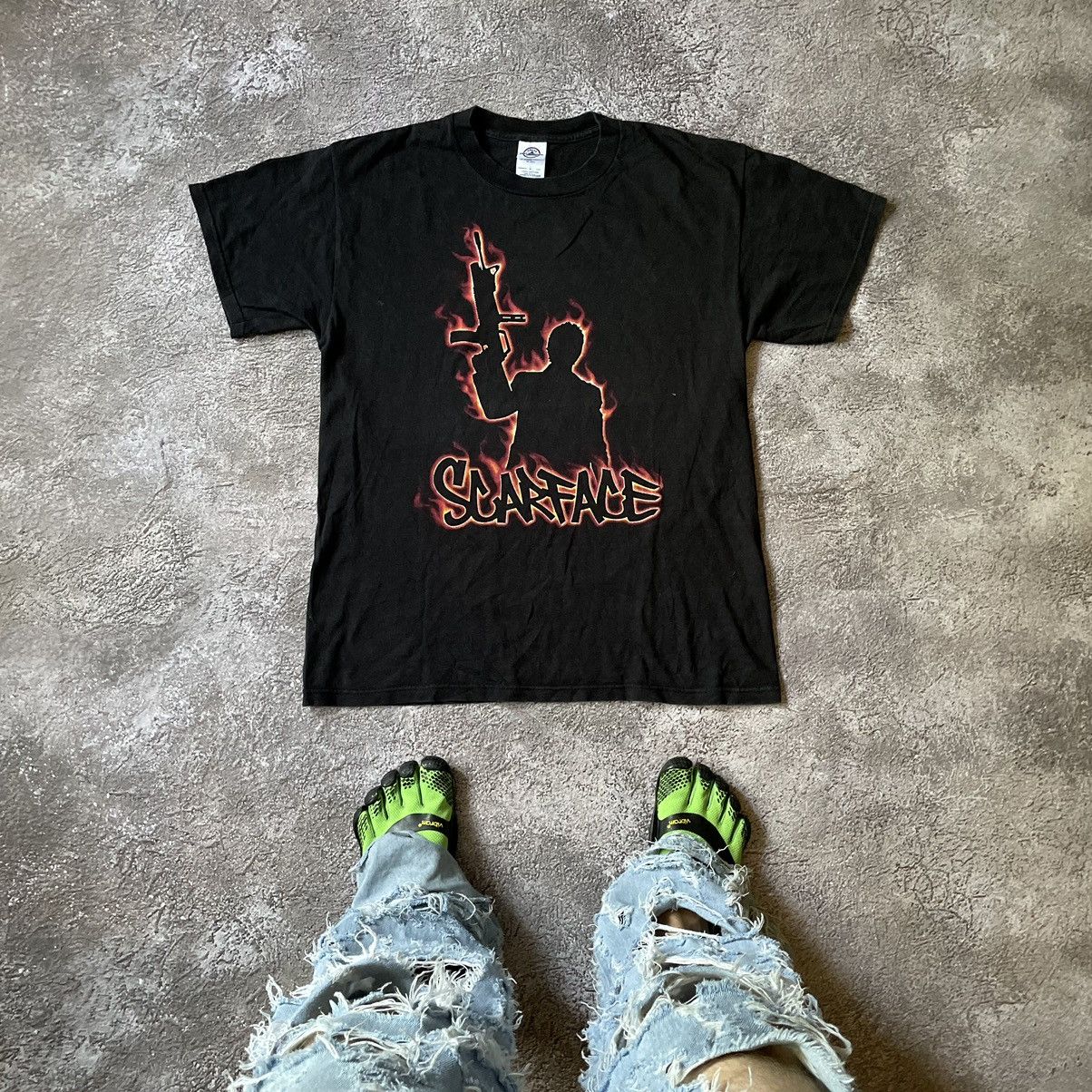 Vintage Vintage Y2K Scarface Graphic Tee Sun Faded Streetwear Slim M Size US M / EU 48-50 / 2 - 2 Thumbnail