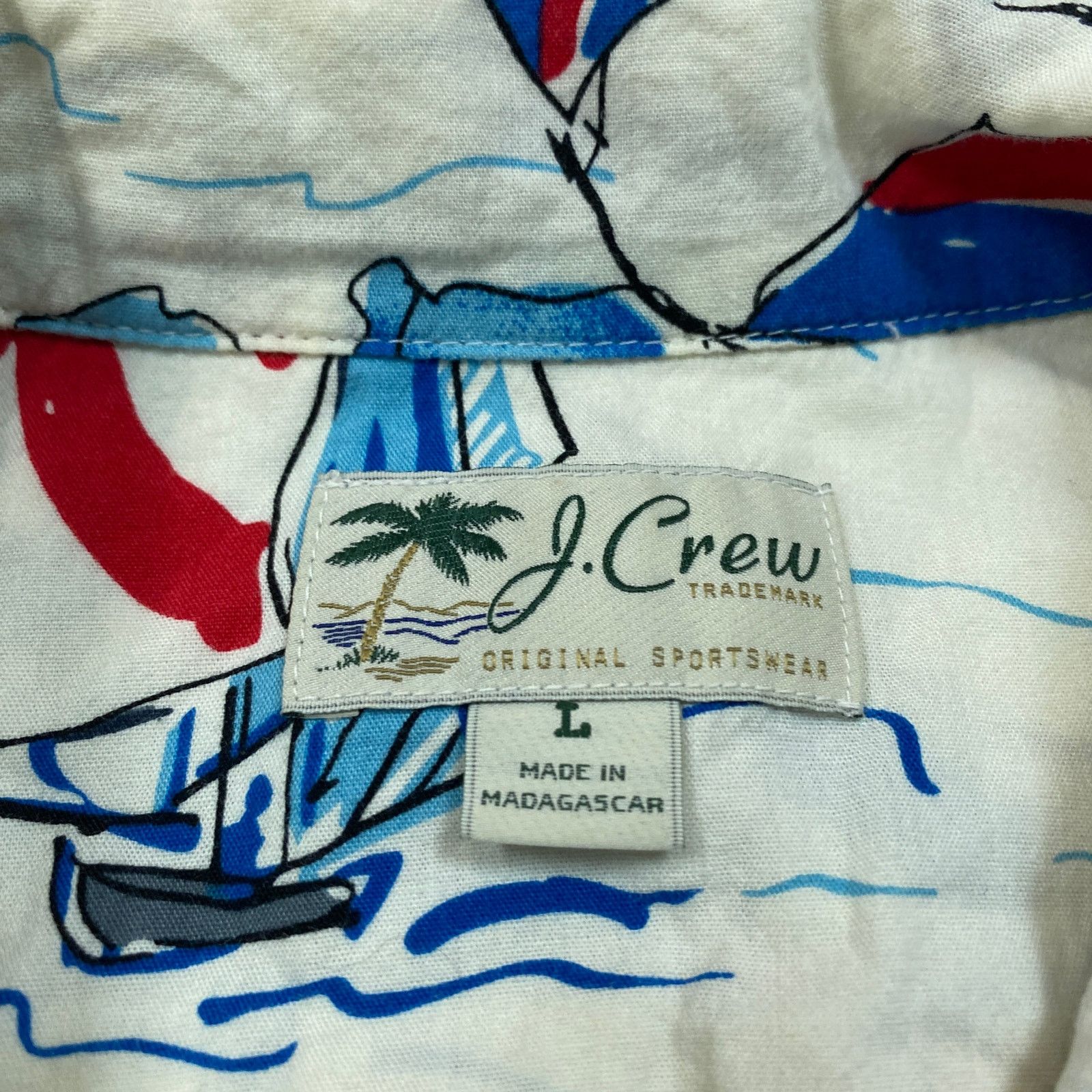 J.Crew J. Crew Sailboat Print Nautical Button Up Shirt Men's Large Size US L / EU 52-54 / 3 - 4 Thumbnail