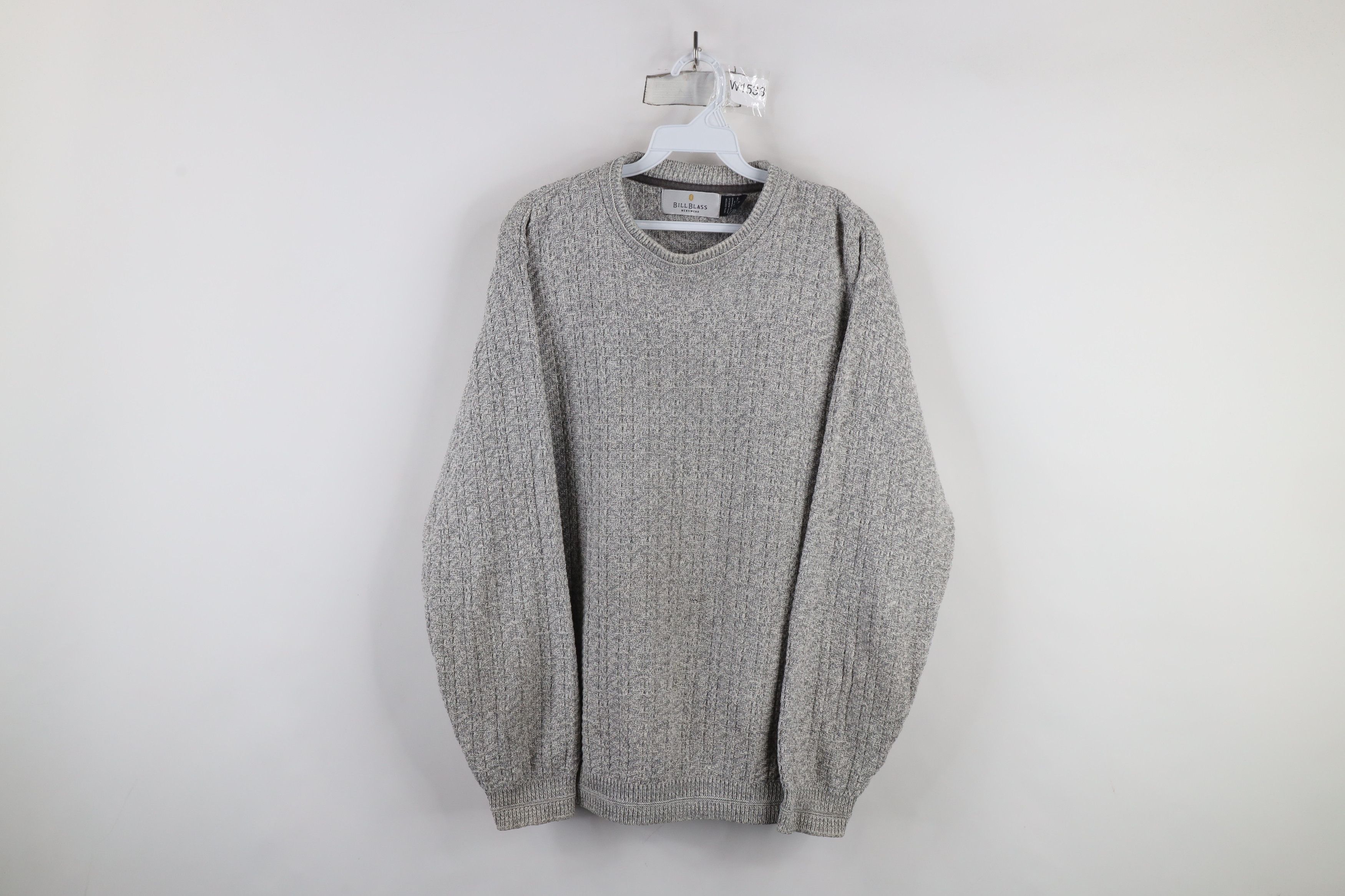 Vintage Vintage 90s Streetwear Framed Textured Knit Sweater Gray Size US M / EU 48-50 / 2 - 1 Thumbnail