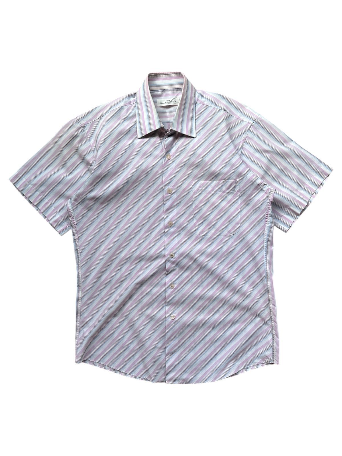 Balenciaga vintage balenciaga diagonal stripe short sleeve shirt Size US M / EU 48-50 / 2 - 1 Thumbnail