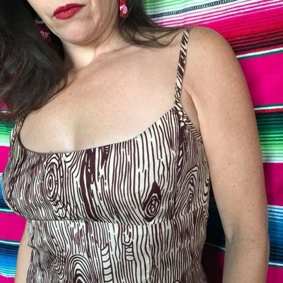 Nanette Lepore VTG Nanette Lepore Woodgrain Silk Pencil Dress Midi Size M / US 6-8 / IT 42-44 - 4 Thumbnail