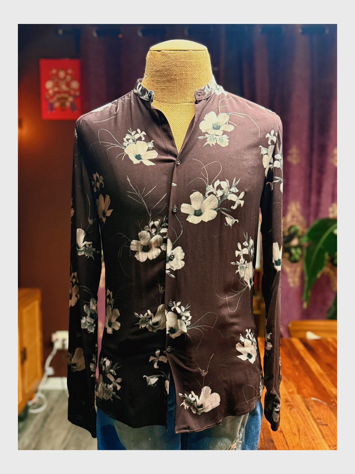 Reiss REISS Slim Fit Floral Shirt – Size M Size US M / EU 48-50 / 2 - 2 Thumbnail