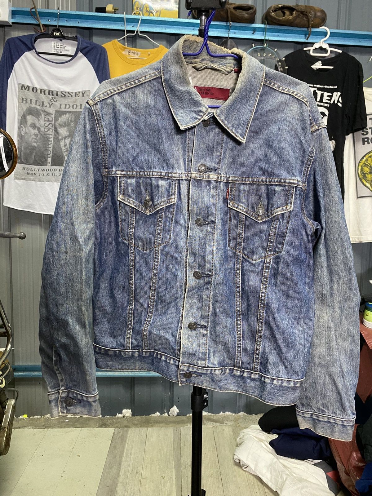Levi's Distressed Levis red tab jeans jacket size L Size US L / EU 52-54 / 3 - 2 Thumbnail