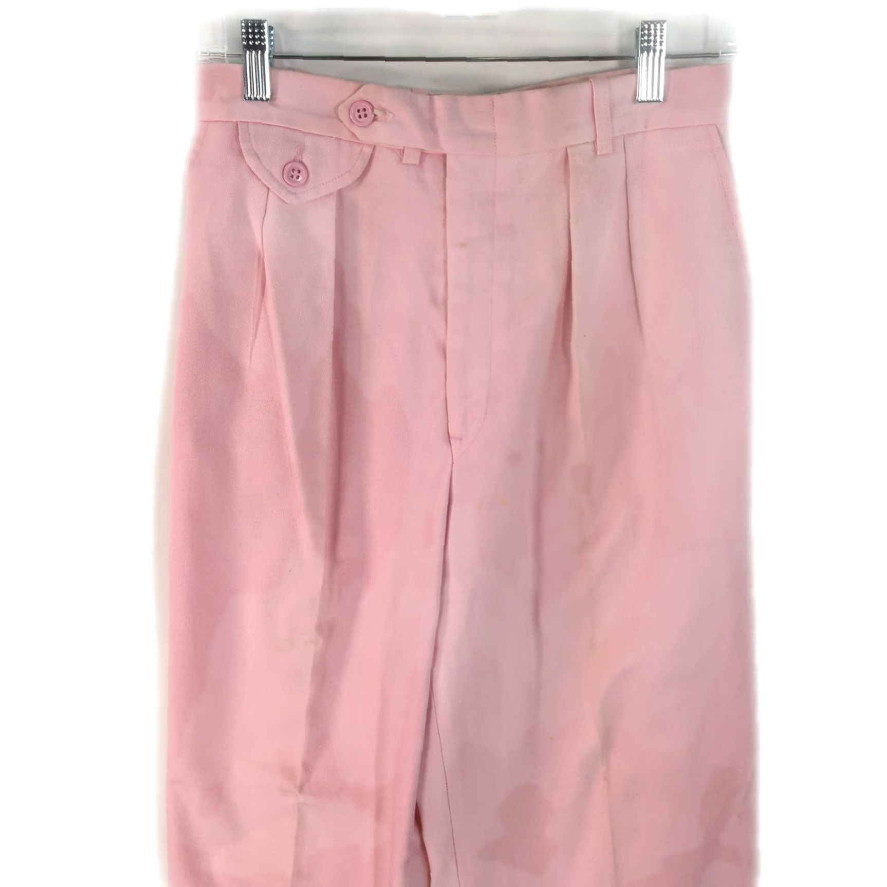 Vintage Harvé Benard Pink Pleated Dress Pants Women’s Size 10 28x30 Pinstripe Casual Regular Fit Size 32" / US 10 / IT 46 - 3 Thumbnail