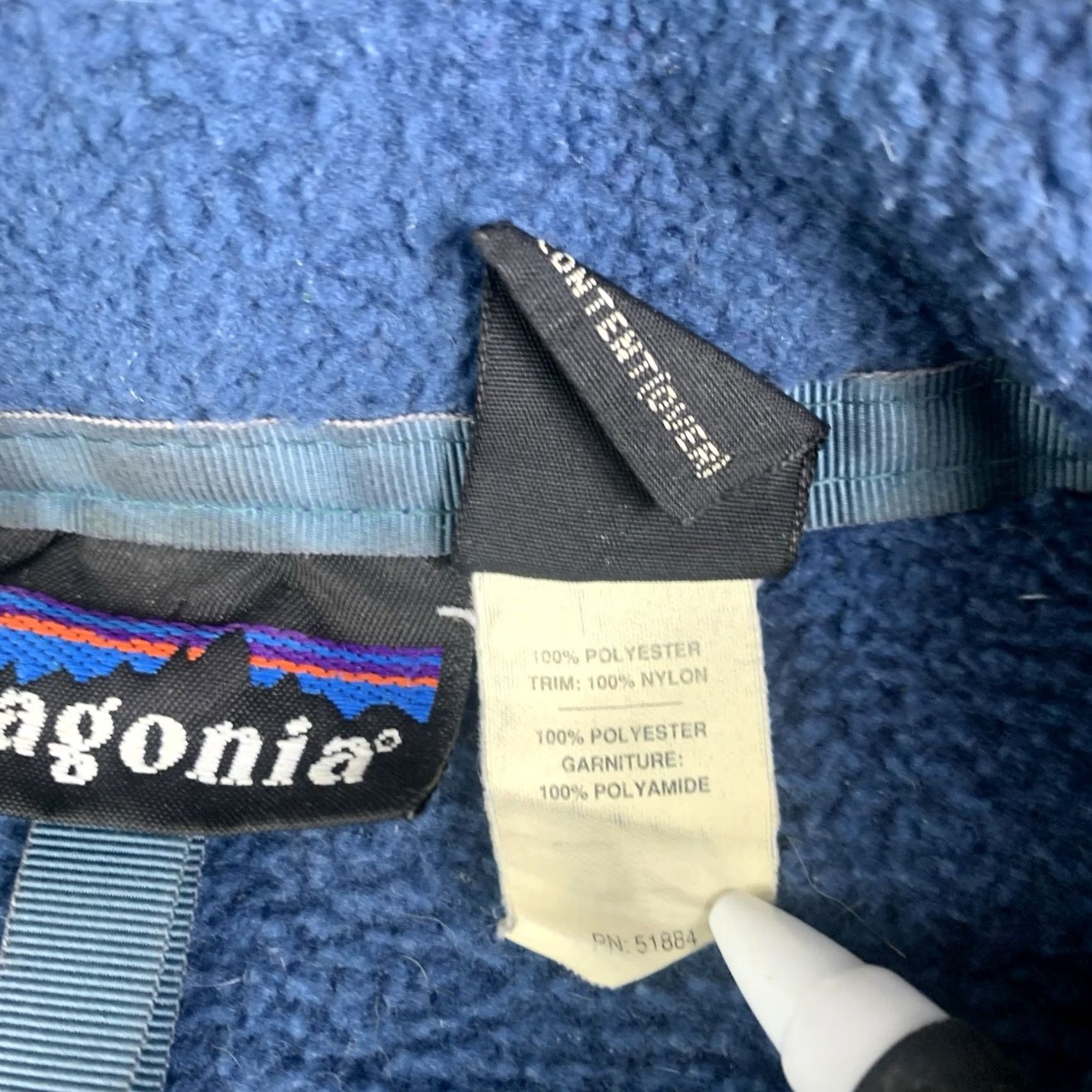 Patagonia VINTAGE Patagonia Full Zip SweatEr Mens M Blue Synchilla 90s USA Pattern Solid Sweater Size US M / EU 48-50 / 2 - 4 Thumbnail
