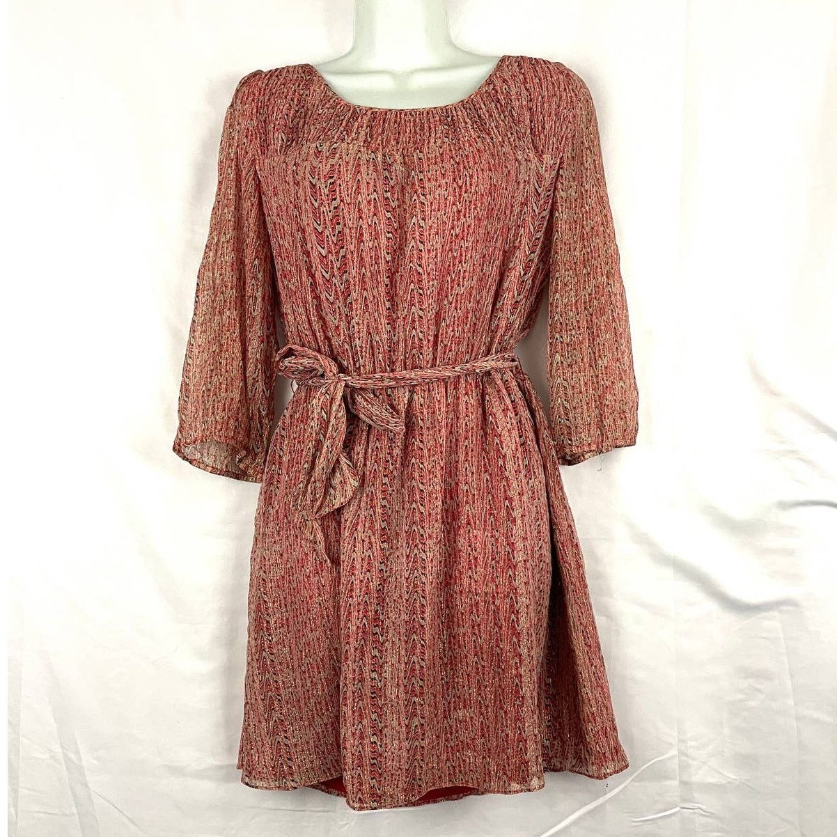 Armani Exchange Armani Exchange AX Silk Abstract Metallic Dress Sz 4 Size S / US 4 / IT 40 - 8 Thumbnail