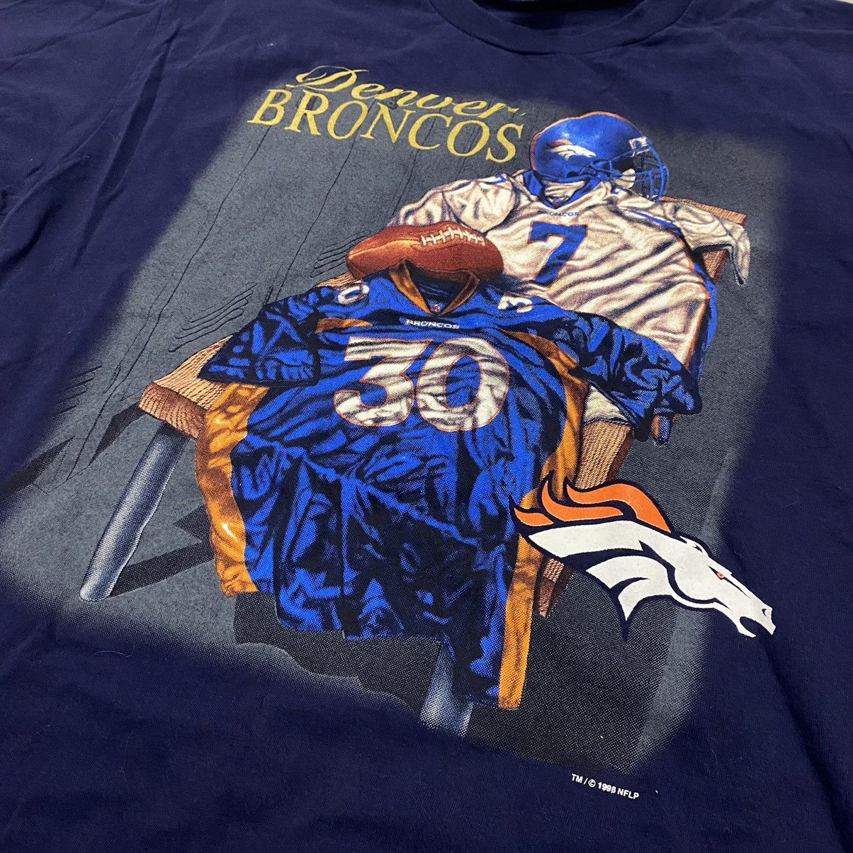 Band Tees × NFL × Vintage Vintage 90s Denver Broncos Big Print Tee Superbowl 1998 Size US XL / EU 56 / 4 - 4 Thumbnail