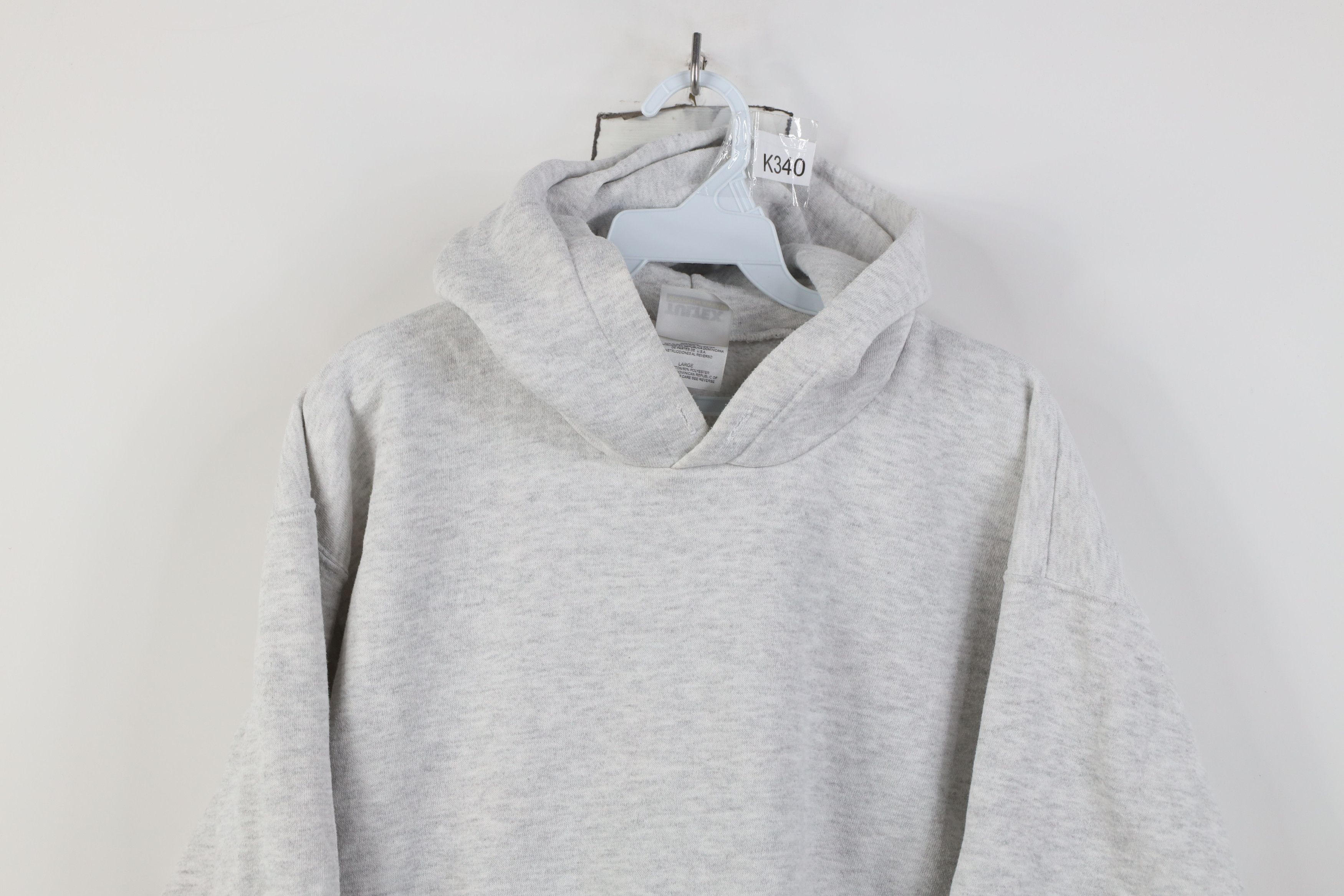 Vintage Vintage 90s Streetwear Blank Hoodie Sweatshirt Heather Gray Size US L / EU 52-54 / 3 - 2 Thumbnail