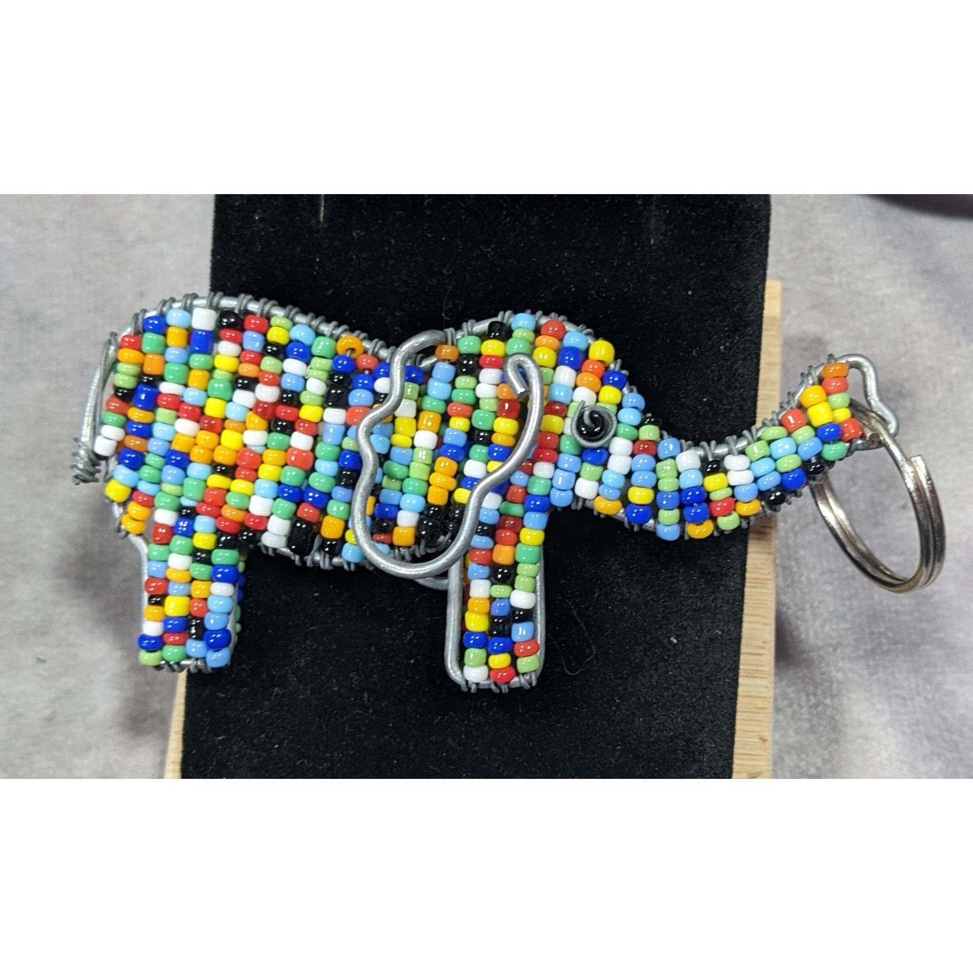 Other African Beaded Rainbow Elephant Shaped Keychain Size ONE SIZE - 4 Thumbnail