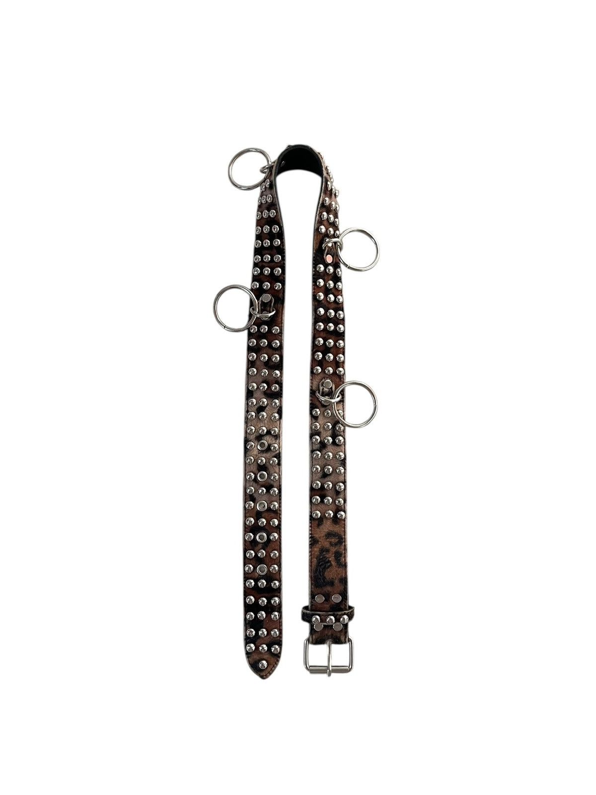Japanese Brand Japanese Fur Leopard Studded Punk Belt Size ONE SIZE - 7 Thumbnail