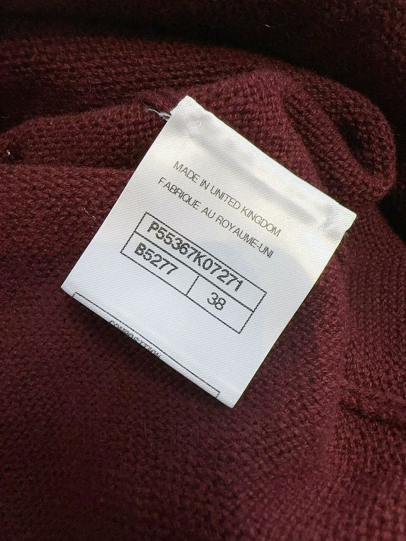 Chanel Chanel Burgundy Knit Cardigan with White Trim Size M / US 6-8 / IT 42-44 - 7 Thumbnail