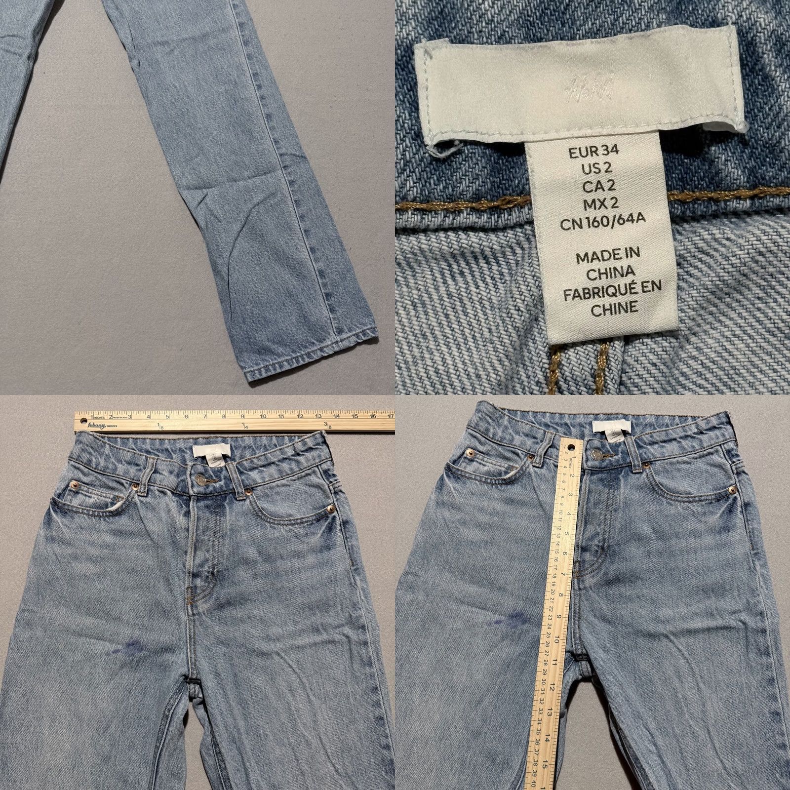 H&M H&M Jeans Women Light Blue Denim High Rise Pockets Classic Straight Zip Fly - 2 Size 26" / US 2 / IT 38 - 8 Thumbnail