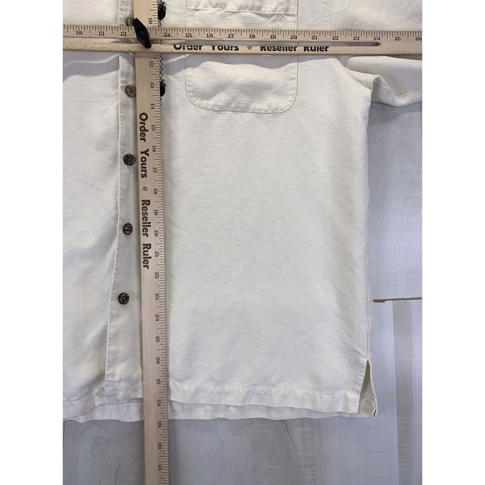 Tommy Bahama VINTAGE Tommy Bahama Shirt MENS L 100% Silk Embroidered Tropical Theme Beige Short Sleeve Button-Up Collared Size US L / EU 52-54 / 3 - 7 Thumbnail