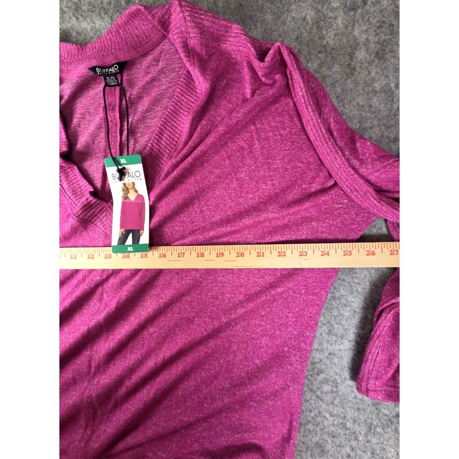 Vintage Buffalo Sweater Women XL Raspberry V-Neck Pullover Super Soft Cozy NWT David Bitton Size XL / US 12-14 / IT 48-50 - 5 Thumbnail