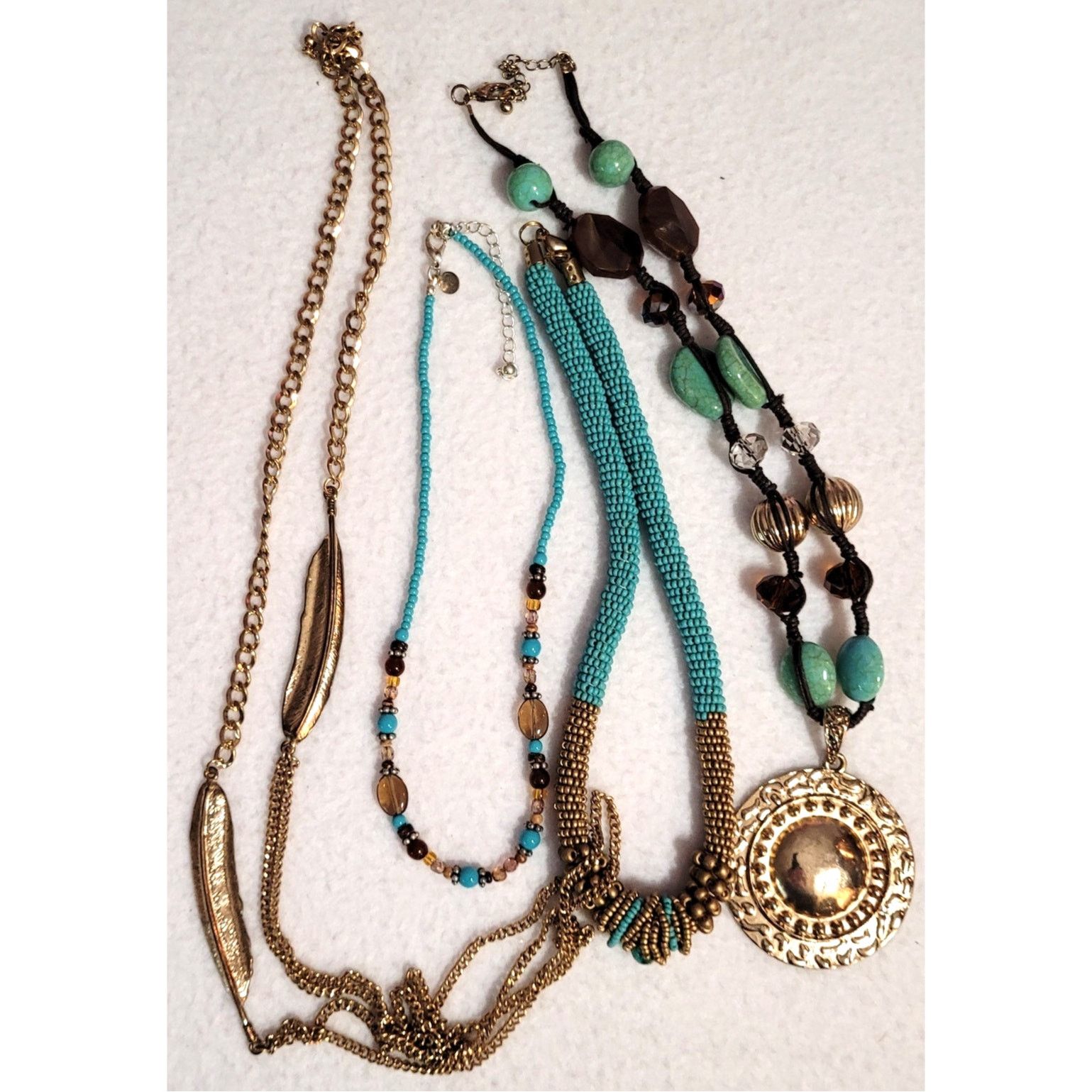 Other Hippie Boho Necklace Bracelet Earrings Lot Faux Turquoise Size ONE SIZE - 4 Thumbnail