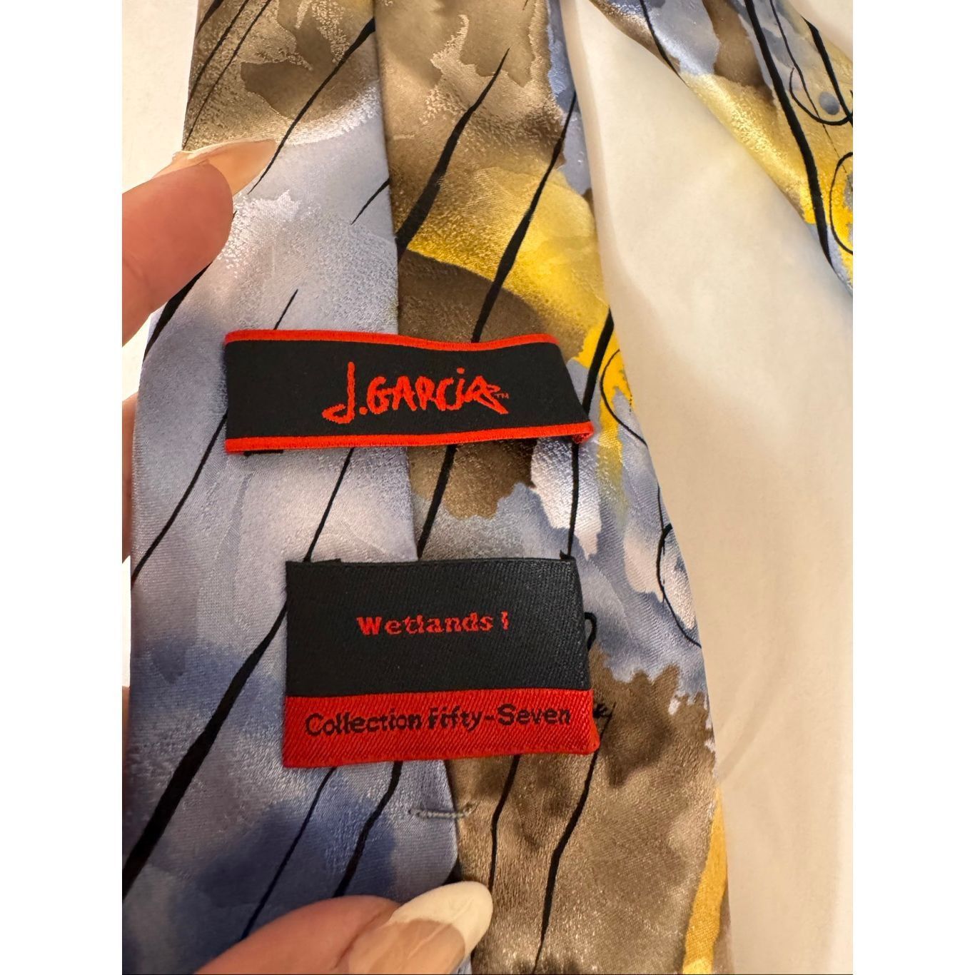 Pedro Garcia J. Garcia Silk Tie Wetlands I Collection 57 Abstract Pattern Size ONE SIZE - 5 Thumbnail