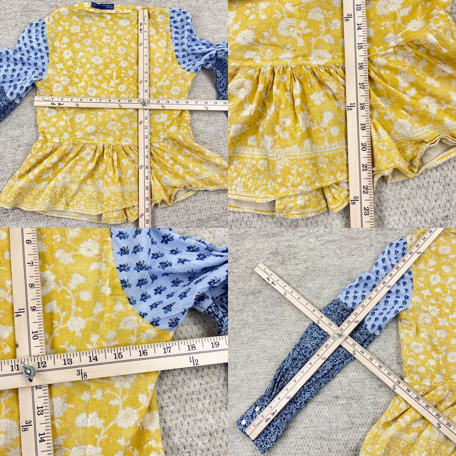 Polo Ralph Lauren Vintage Polo Ralph Lauren Blouse Women Size 8 Yellow Floral Peplum Cotton Casual Spring Summer Fall Women Size M / US 6-8 / IT 42-44 - 8 Thumbnail